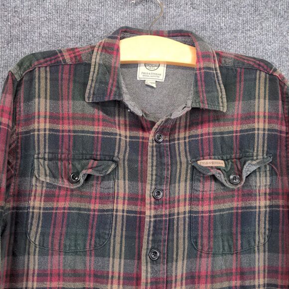 Field & Stream Button Up Shirt Men's Large Long Sleeve Multicolor Plaid Cotton - Picture 3 of 12